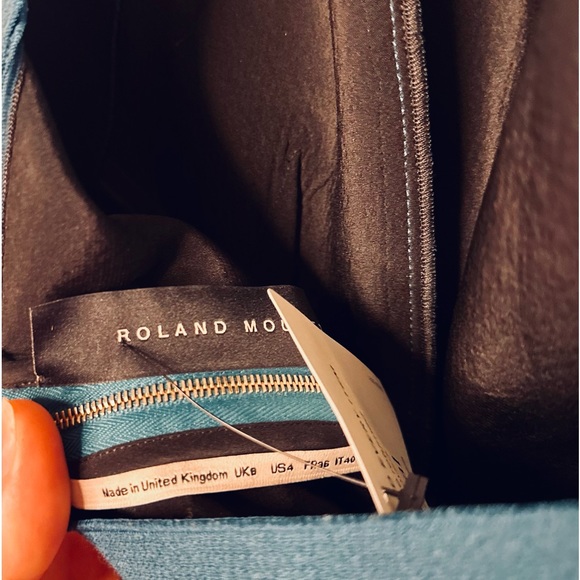 REVOLVE DRESS Roland Mouret One Shoulder Sheath Mini Dress Blue/Teal SZ SMALL - Picture 11 of 16